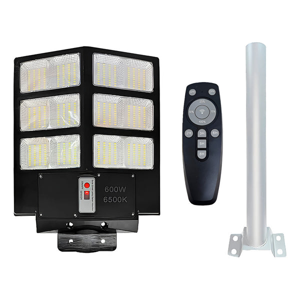 Foco Led Solar 600w Luminaria Panel Gran Angular Negro Blanco Frío