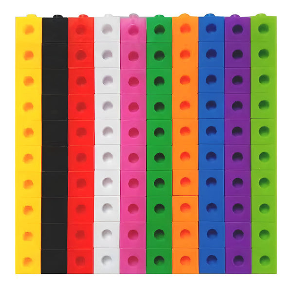 Cubos Multiencaje Unifix 100 Unid En Caja De Plástico Varios