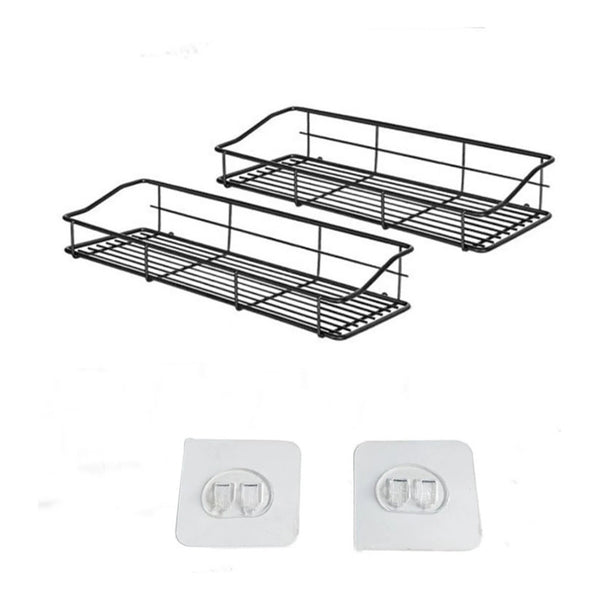 Organizador De Ducha X2 Repisa Baño Adhesivo Inoxidable Negro