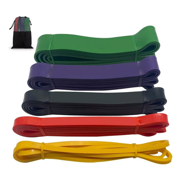 Power Bands Bandas Elasticas Recistencia Set 5 Latex Color Negro