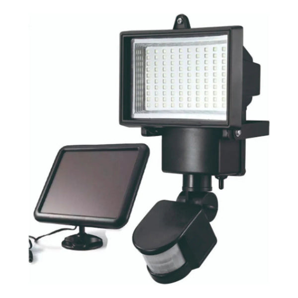 Solar Foco 60 Led Con Panel Iluminación Negro