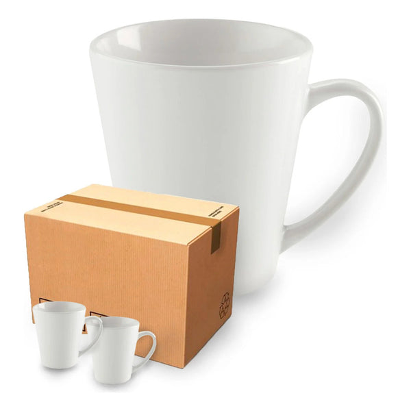 Caja 36 Tazones Cónicos Para Sublimar Estampar Blancos
