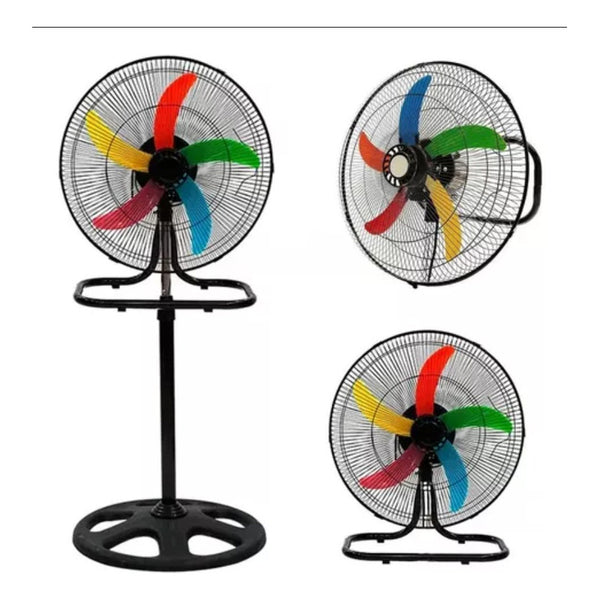 Ventilador  Industrial Metalico 18  Alta Potencia 3 Set 49 Cm Negro Colores Plástico 5