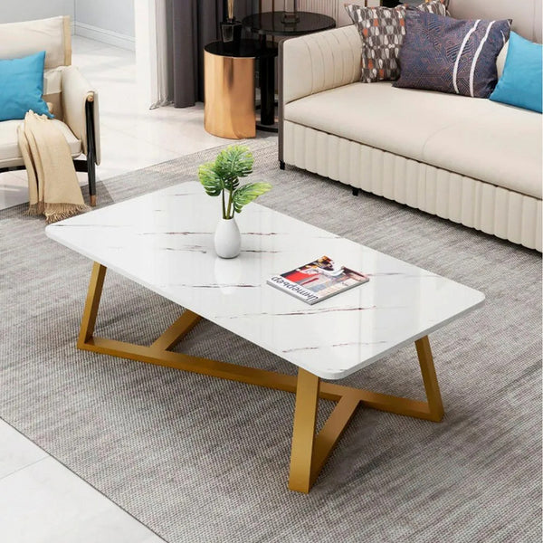Mesa Centro Rectangular Diseño Marmol