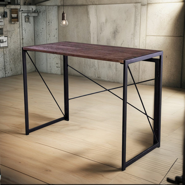 Escritorio Arrimo 100cm Plegable Marrón Oscuro