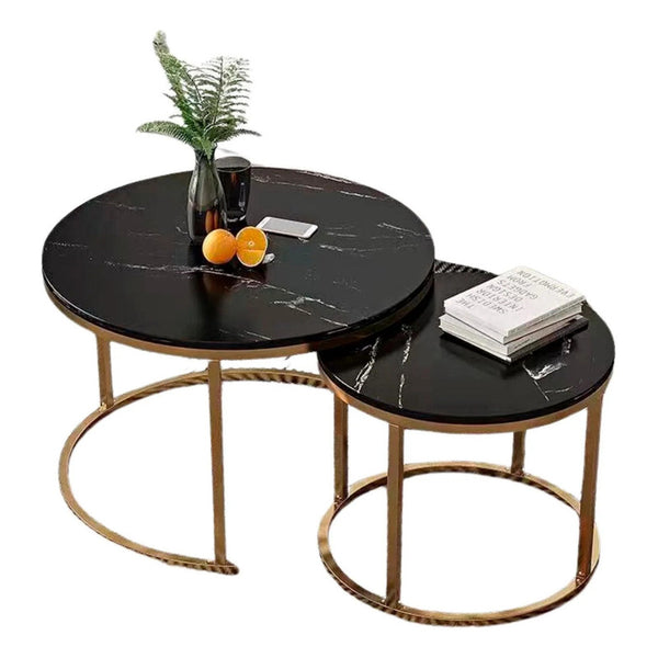 Juego Mesa De Centro Redonda Diseño Mármol