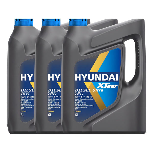 Aceite Para Motor Hyundai Sintético 5w-30 Para Línea Pesada De 3 Unidades X 6l / 18l
