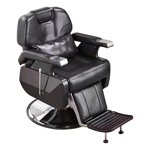 Silla Barberia Peluqueria Pro Negro Negro Redonda
