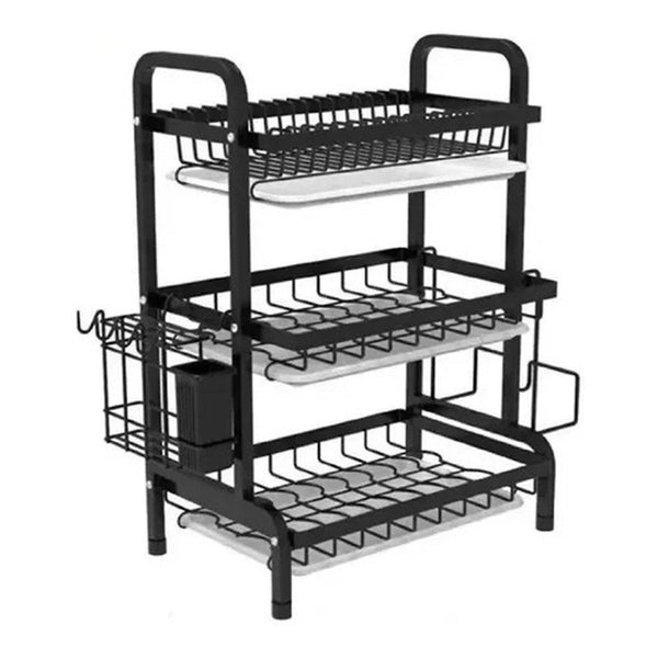 Secador Escurridor De Loza Platos Tazas 3 Niveles Negro