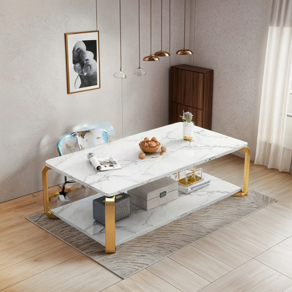 Mesa Rectangular Doble Nivel Marmolada