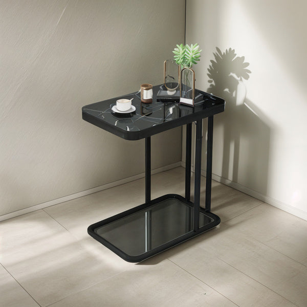 Mesa Lateral Auxiliar Rectangular Diseño Marmol