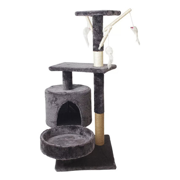 Rascador De Gatos 4 Niveles + Casita Md-04