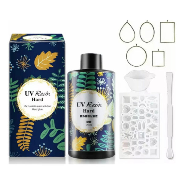 Kit Resina Uv 200g Crystal De Secado Rapido Blanco