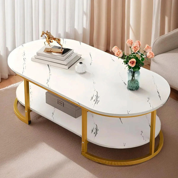 Mesa De Centro Diseño Mármol 120x60x45cm