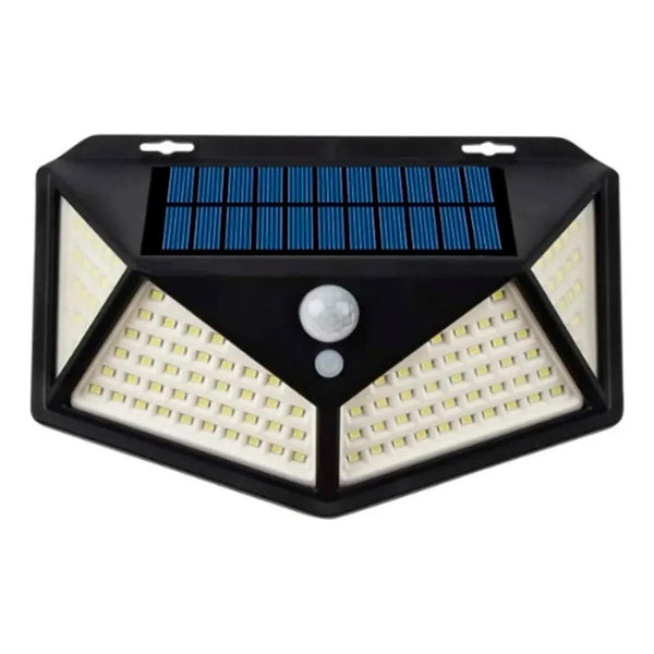Foco Solar 114 Led Exterior Con Sensor De Movimiento Negro