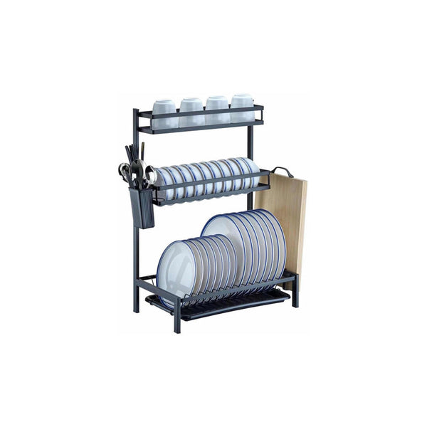 Escurridor De Platos Multiuso 3 Niveles Jiorventas Color Negro
