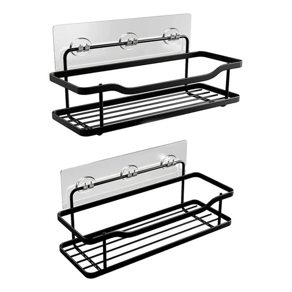 Organizador De Ducha X2 Repisa Baño Adhesivo Inoxidable Negro