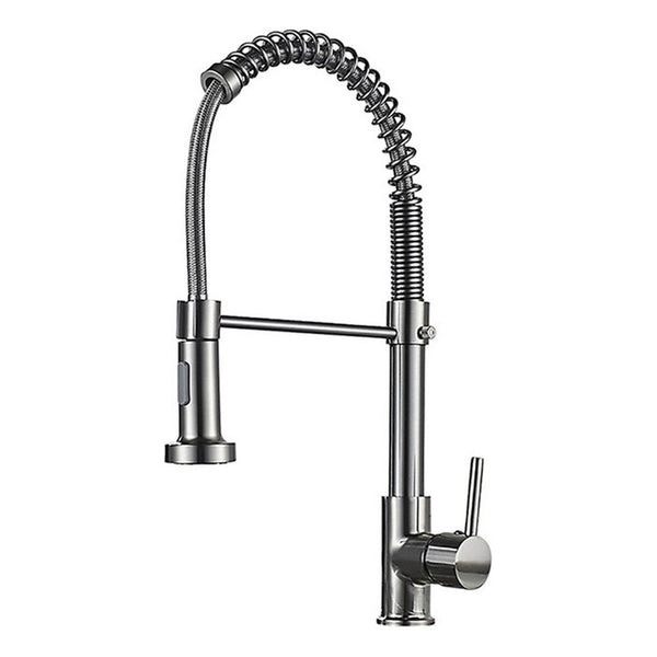 Llave Lavaplatos Plateada Flexible Acero Inox Grifo 360° Plateado Brillante