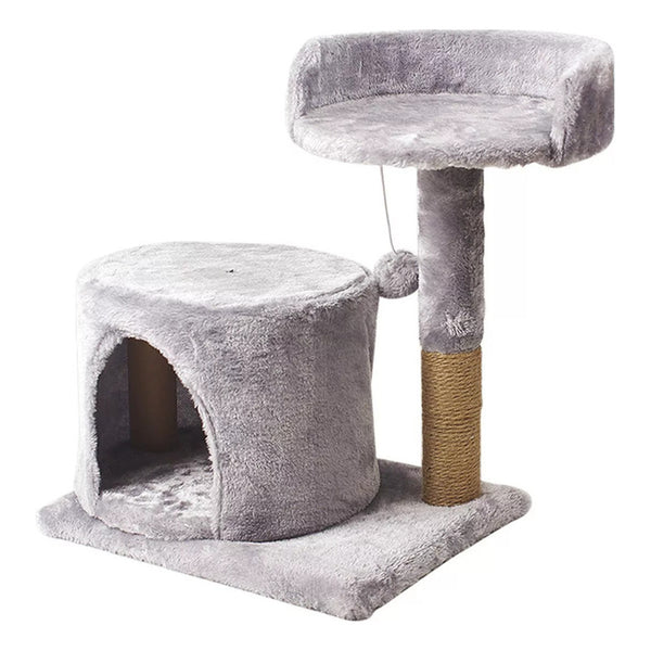 Rascador De Gatos 2 Niveles + Casita Md-01